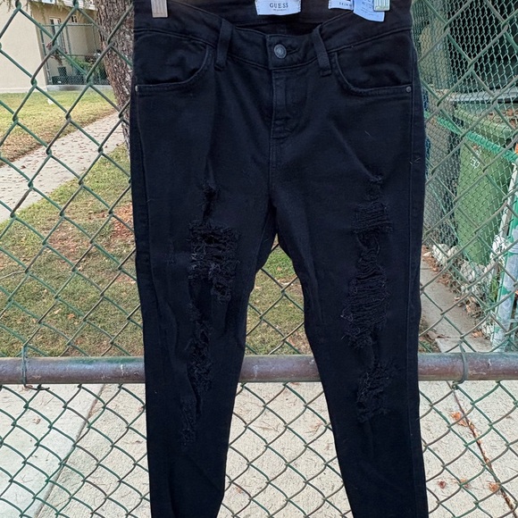 Black Skinny Distressed Jeans - Picture 2 of 3